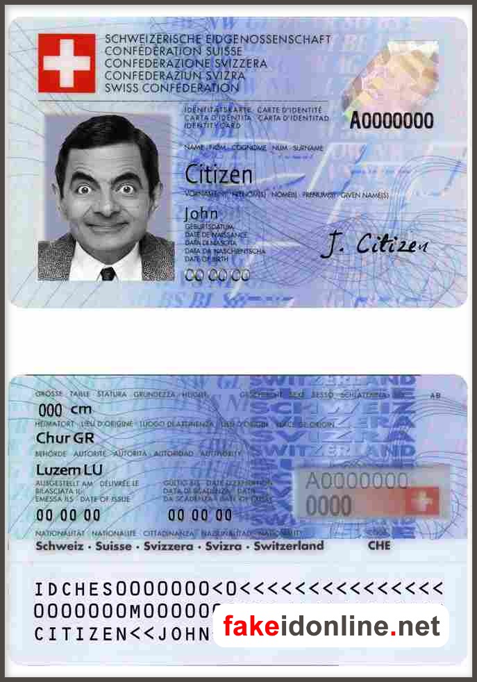 Switzerland ID Card Template PSD